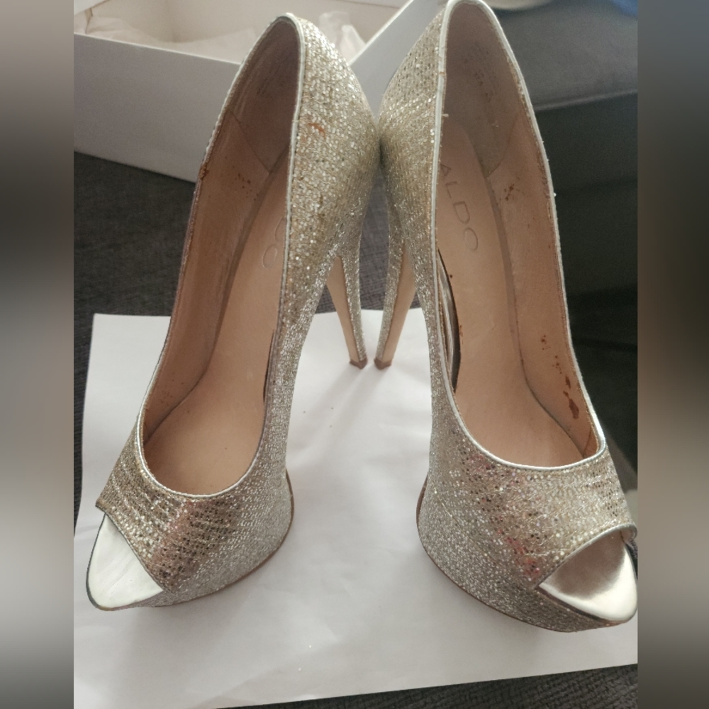 Silver Shimmer platform Stillletos